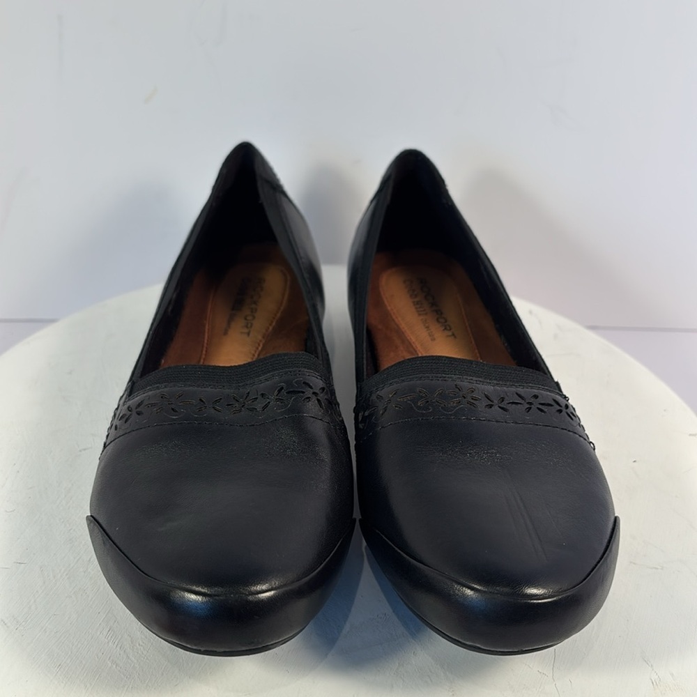 Rock port Cobb Hill Gigi Slip-On Sz 9 Black Leather Career Comfort Classic - Picture 2 of 8
